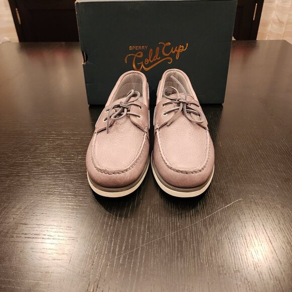 Men's Sperry Gold Cup A/O 2Eye Tumbled Leather Grey Boat/Deck Shoes Sz‎ 15M NWB - Picture 8 of 16